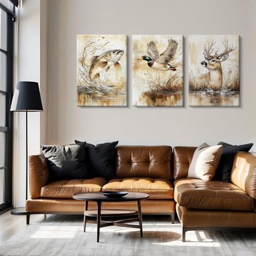 Hunting Nursery Wall Art Decor Wildlife Boys Room Pictures Fishing Poster - Image 4