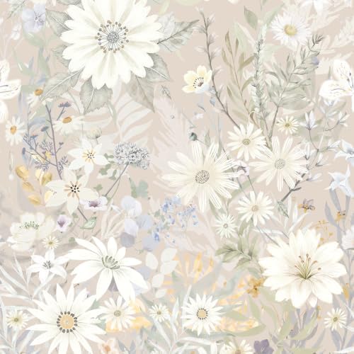 JiffDiff Floral Wallpaper Peel and Stick 17.3"x118" by wallpaper