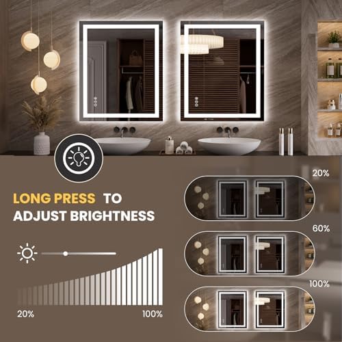 LOAAO 35.4"x29.9" LED Bathroom Mirror - Image 3