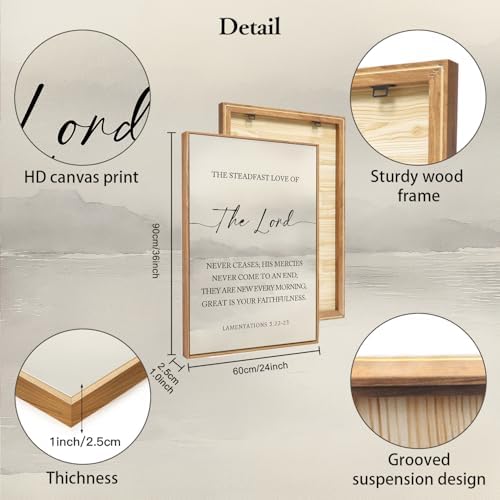 HLNIUC Christian Scripture Framed Wall Art Set of 3, The Lord Your God Is Good - Image 2