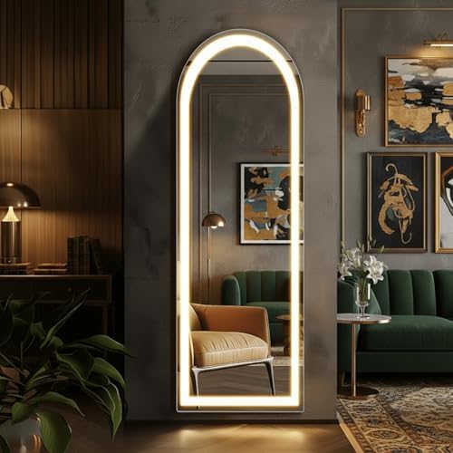 Arched Full Length LED Mirror, 61‘’x16‘’ Floor Mirror by ALPEN