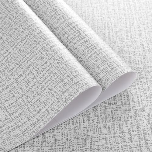 Grey Grasscloth Peel and Stick Wallpaper Fabric Paper 17.7in x 393in - Image 5