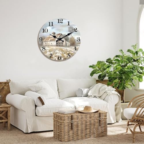 XFM Large Farmhouse Wall Clocks Battery Operated 20 Inch Silent - Image 2
