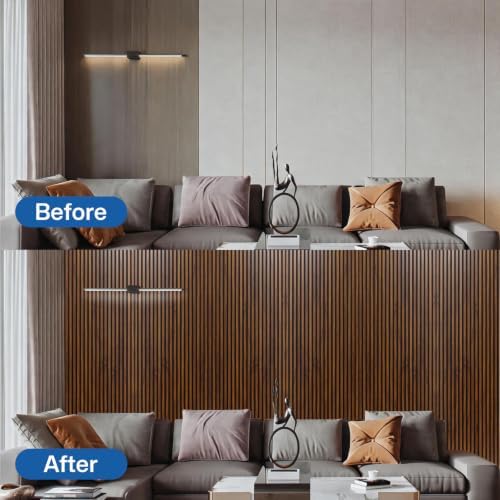 Yuzzy Wood Slat Wall Panel 4 Pack, Soundproof Wall Panels - Image 5