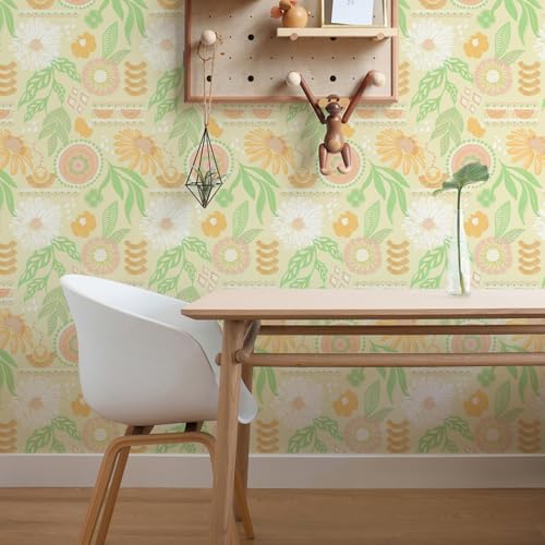 Simon&Siff Boho Floral Wallpaper Peel and Stick, 17.3" x 480" - Image 4