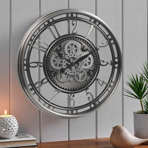 CLXEAST 28" Oversized Moving Gear Wall Clock by CLXEAST