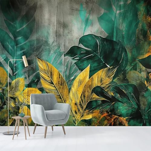 Tropical Element Leaf Background Mural Peel and stick-85"x118" by GLWYHY