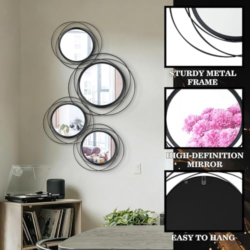 3 Set Sunburst Round Mirrors for Wall Decor Bedroom Bathroom - Image 4