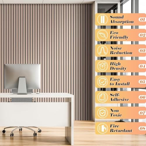 16" x 12" Acoustic Panels 12 Pack, Self-Adhesive 3D Wall Tiles Camel - Image 3
