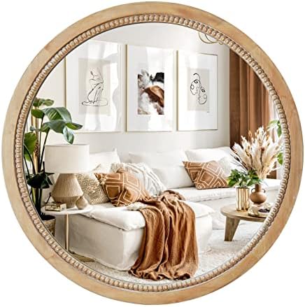 Round Wood Mirror by sawsile