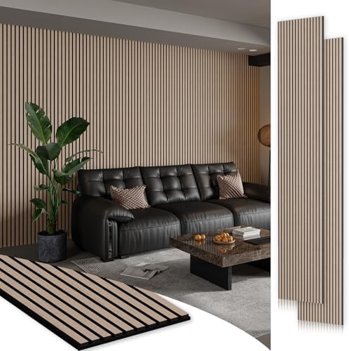 SMARTSTANDARD 2 Pack 106" x 12.6" Wood Slat Wall Panels by SMARTSTANDARD