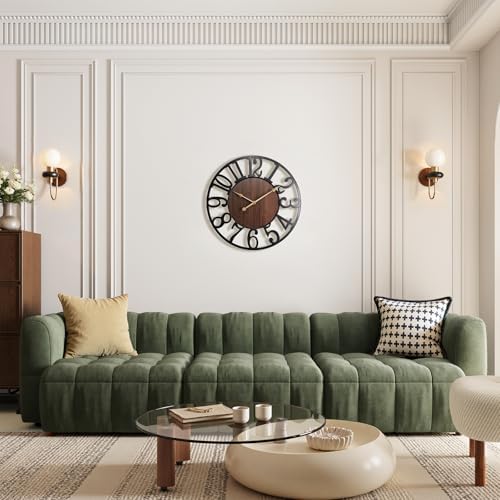 Vantic24 Inch Large Wall Clock, Arabic Numeral Wood Oversized Wall Clock - Image 3