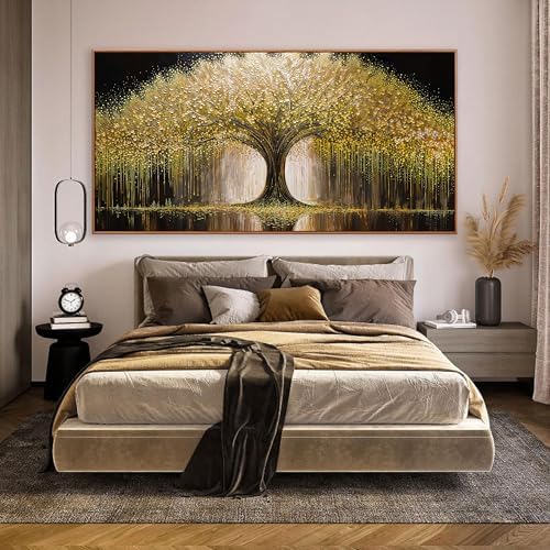 Gold Tree Of Life Wall Art Decor 29.5"x58" Framed Wall Art - Image 3