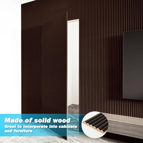 Art3d 108 x 5.7 Inch Fluted Wood Textured Wall Panel, Beaded Smoked Oak - Image 4