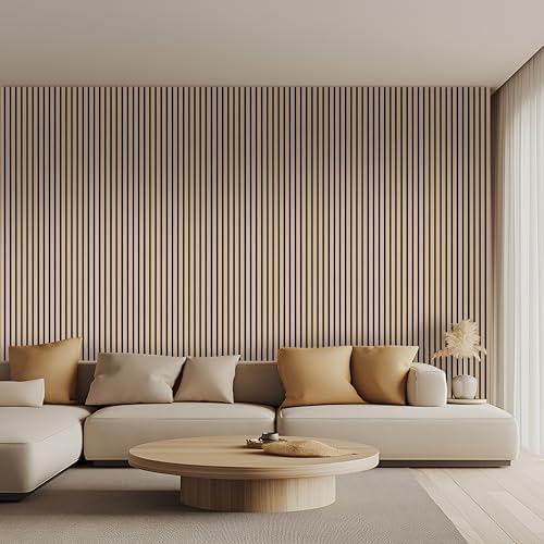 MSI Acoustic Slat Panel 9.5in. x 94.5in. Blonde Wood Panel Accent Wall Tile - Image 2