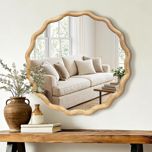 AMOISE Round Wavy Wall Mirror by AMOISE