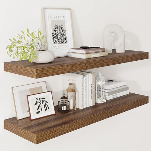 Vivelove 12 Inch Deep Floating Shelves 36” Set of 2 by VIVELOVE