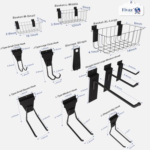 45 Pack Black Slatwall Accessories, Heavy Duty Steel Slatwall Hooks - Image 3