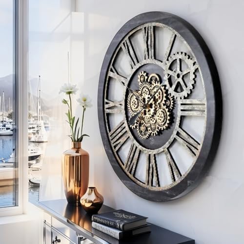 ImprovingLife The Gears Clock 36'' Inch Real Moving Gear Wall Clock Vintage - Image 3