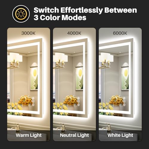 Briivue 36x30 Inch LED Bathroom Mirror - Image 4
