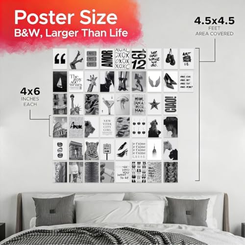 KBKBART 50 Pcs Black and White Wall Collage Kit - Image 2