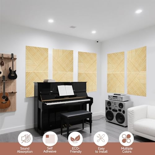 TO-TH Acoustic Panels Peel and Stick Sound Proof Panel 6Pack, Natural Oak - Image 6