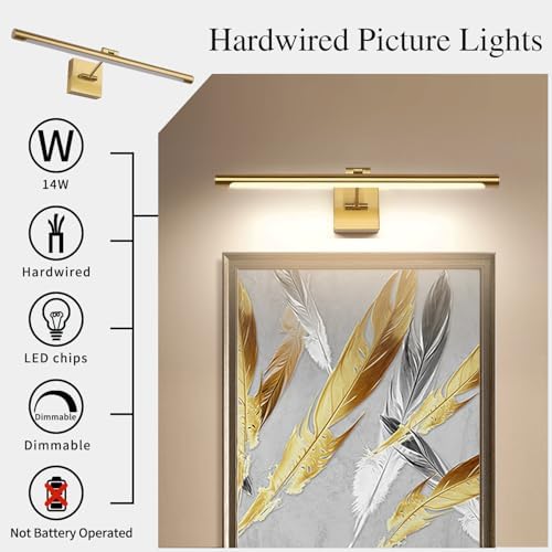 Joosenhouse LED Picture Light Fixtures Dimmable 24.4 Inches, Full Metal Artwork - Image 3