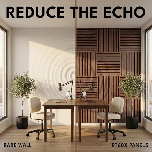 4 Pack Heavy-Duty Soundproof Wood Wall Panels Echo Control 24x24x1 | Mocha - Image 3