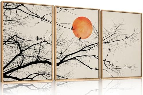 Large Vintage Tree Branch Framed Canvas Wall Art Set-24"x36"x3 - Image 5