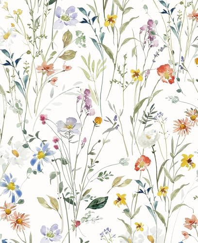 16.9''x118'' Boho Floral Peel and Stick Wallpaper Self Adhesive Wallpaper by EchoSphere