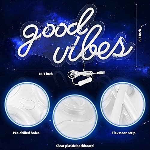 Olekki Blue Good Vibes Neon Sign - Image 3