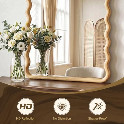Wavy Wood Bathroom Mirror - Image 3