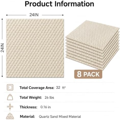VooBang 8-Pack 3D Wall Panels, Quartz Sand Mixed Material, Bendable & Cut-Free - Image 2