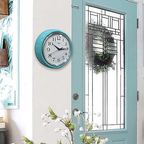 Lily's Home Retro Wall Clock, 9.5 Inch Vintage Design, Silent Non-Ticking - Image 4