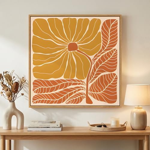 Framed Modern Boho Abstract Floral Wall Art by Cuspin