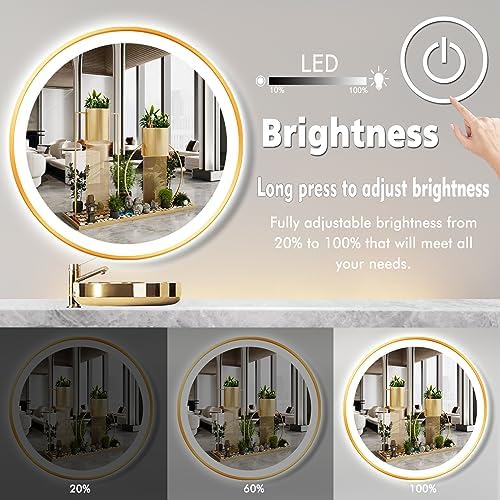 40 Inch Gold LED Round Mirror - Image 2