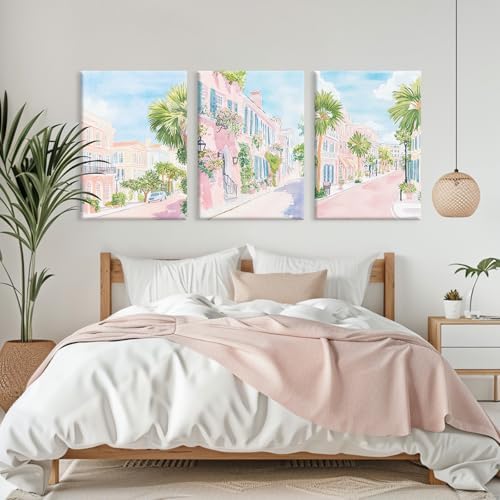 Charleston South Carolina Wall Art Preppy Watercolor Posters Pastel Coquette - Image 4