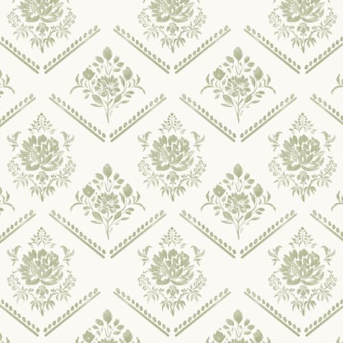 Heroad Peel and Stick Wallpaper Boho Floral Wallpaper Vintage Green Contact by HeroadBrand