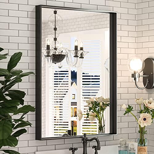 Keonjinn 22x30 Inch Black Bathroom Mirror by Keonjinn