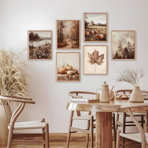Benjia 10Pcs 8x10 inch Fall Wall Art Prints, Retro Rustic Aesthetic Vintage - Image 4