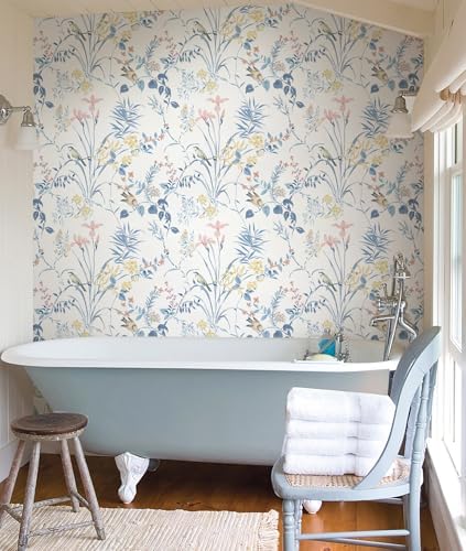 Erfoni Boho Floral Birds Wallpaper DIY Removable Peel and Stick Wallpaper - Image 7