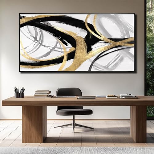 Abstract Wall Art Pictures for Living Room Gold Wall Decor Line Art for Bedroom - Image 4