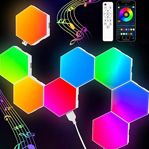 TISOFU 8 Pack Hexagon Lights LED Wall Panels, RGB Color Gaming Light Decoration by TiSOFU