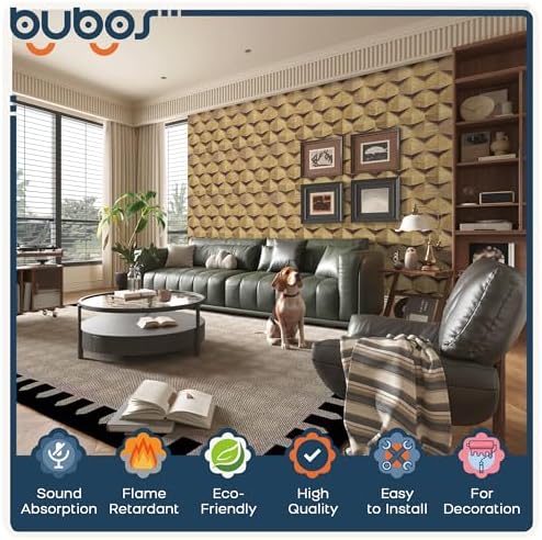 6 Pack Art Acoustic Wall Panels, 70.8”x47.2”Self Adhesive - Image 3