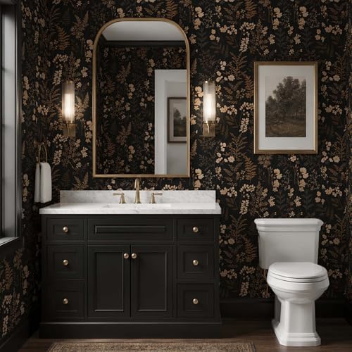 Moody Dark Vintage Floral Peel and Stick Wallpaper 17.7"x124" - Image 6