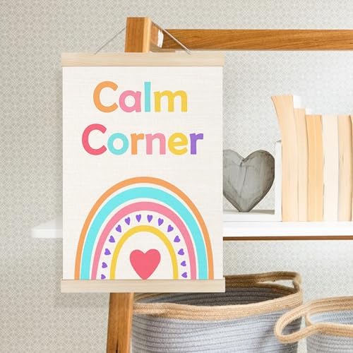 Welshower Boho Rainbow Calm Corner Poster Hanger Frame, Colorful Mental Health - Image 3