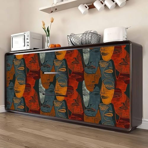 Abstract Face Art Peel and Stick Wallpaper, Modern Bold Portrait Wallpaper - Image 5