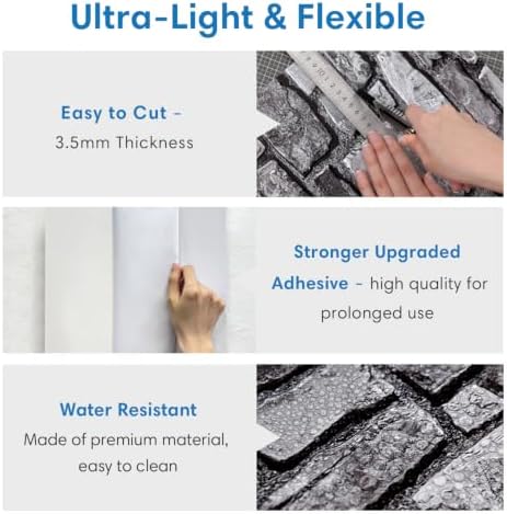 COMSTICKC 3D Faux Stone Wall Panels Peel and Stick - Image 4