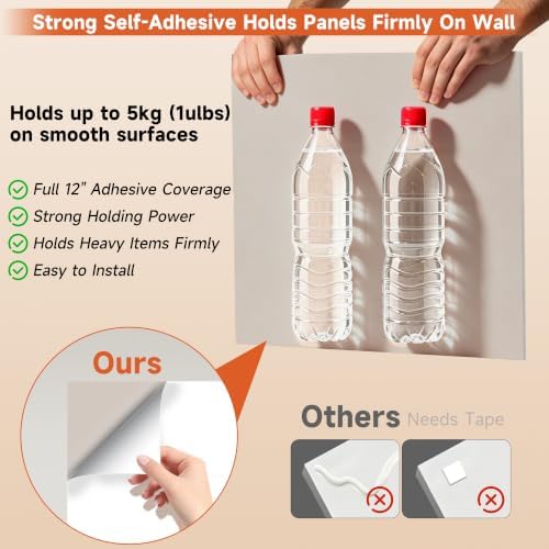 Self Adhesive Acoustic Panels, 11.8”x11.8”, 24 Pack, Light Camel - Image 6