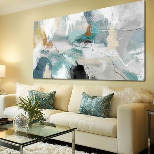 SOUGUAN Canvas Wall Art for Living Room Abstract Pictures Green Wall Decor Home by SOUGUAN